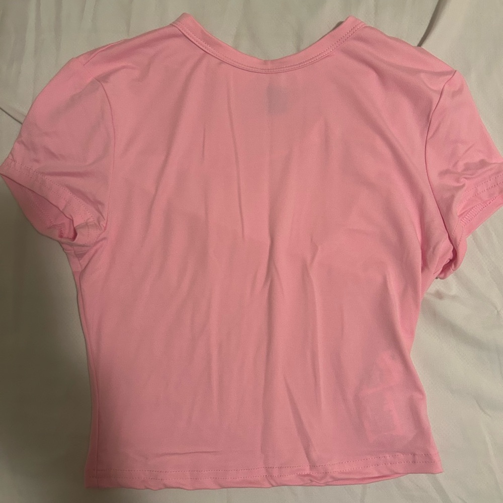 H&M Pink Puff Sleeve Crop T-Shirt